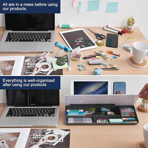 Vista 105 de TSJ OFFICE - Pizarra blanca para escritorio que se borra en seco para oficina, hogar y estudiantes, soporte para teclado de computadora, Base