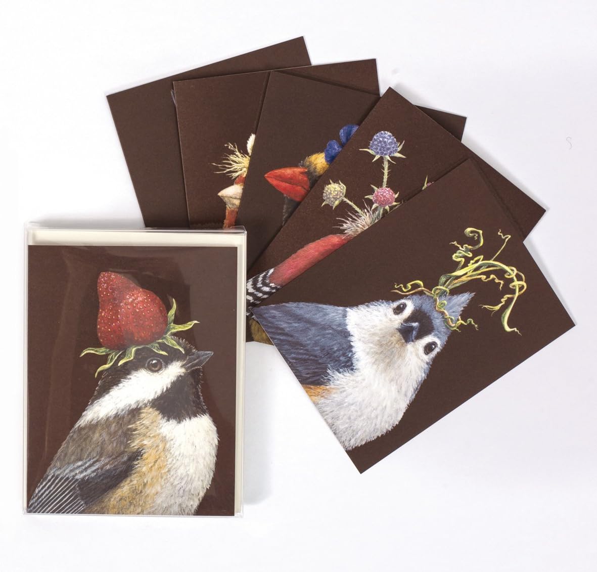 Vicki Sawyer Boxed Cards with Chocolate Backgrounds Set of 6 American Made