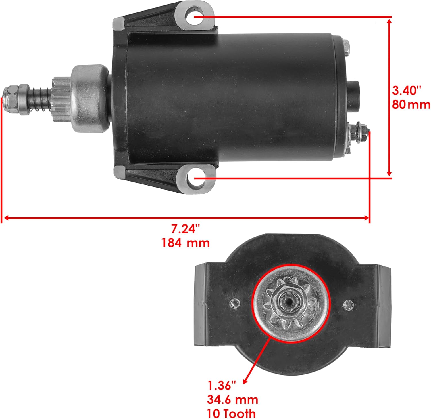 Caltric Starter Compatible with Mercury 15 18 20 25 15Hp 18Hp 20Hp 25Hp 15El 18El 20El 25El 1980-2005