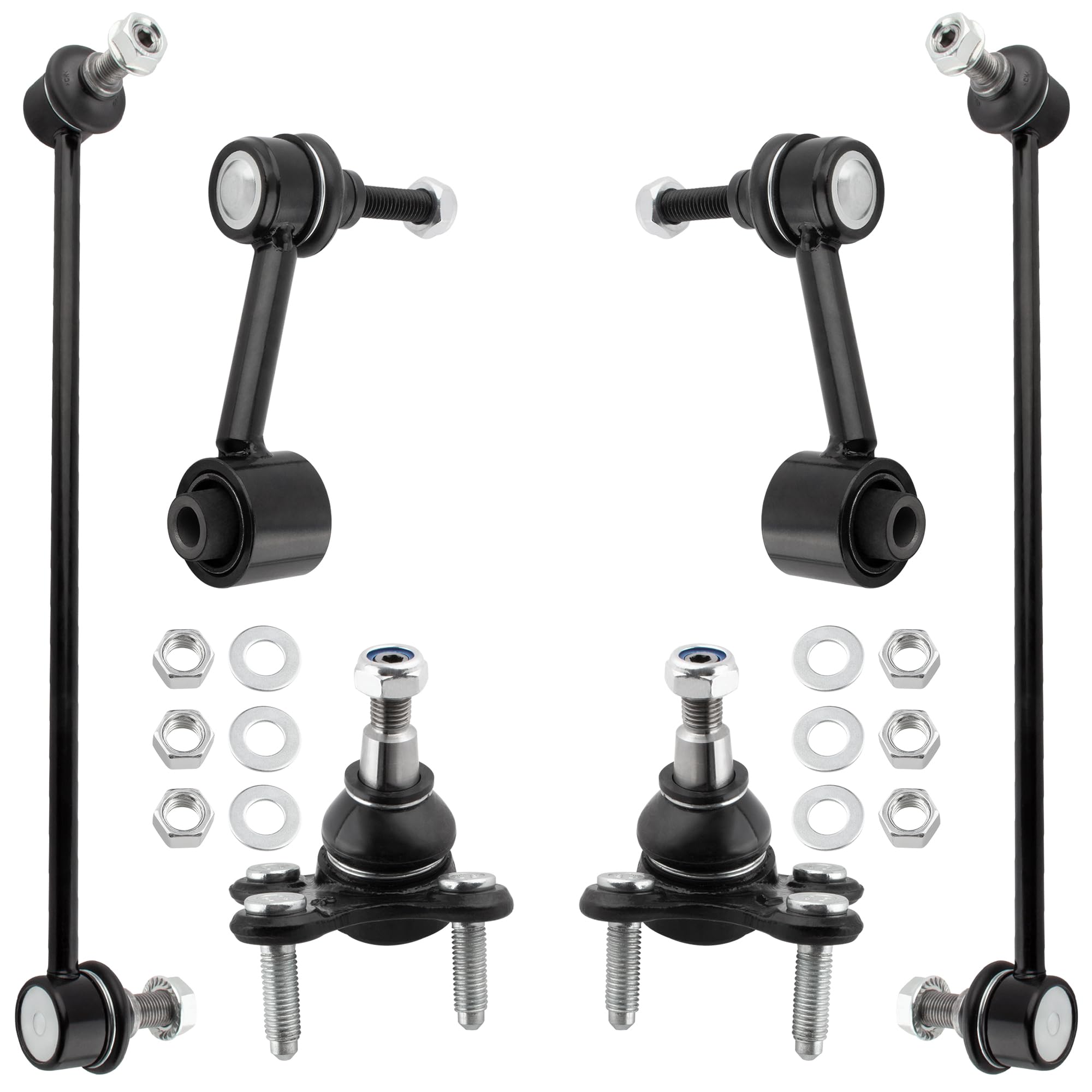 BOXI (Set of 6) Front Lower Ball Joints + Sway Bar End Links fit for Audi A3 Quattro 2013 AWD Models Only/for Volkswagen CC 2009-2013 / for VW Passat