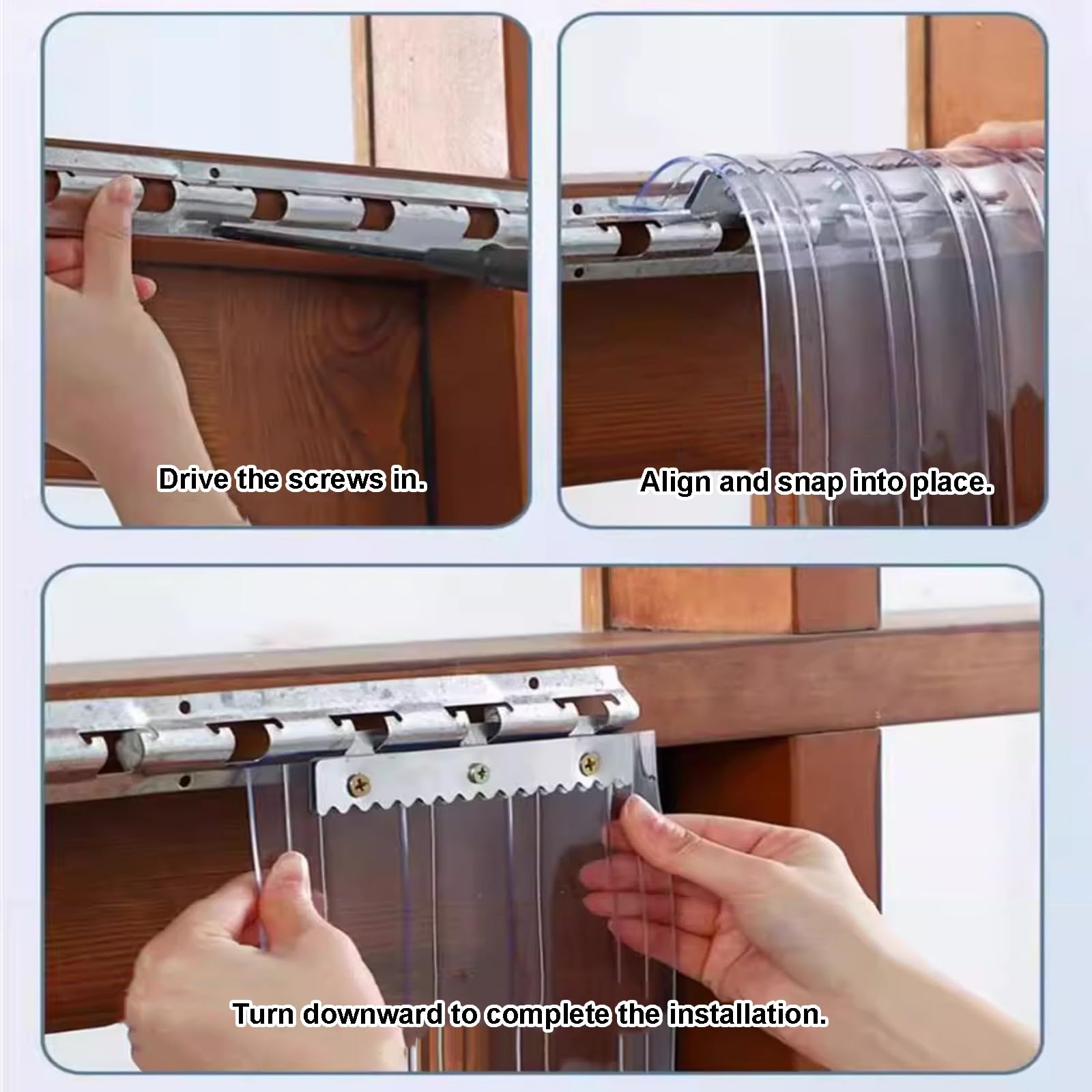 Rideau à lanières en PVC pour Chambres Froides, kit de Rideaux de Porte étanches, Installation Facile sur Porte Souple de congélateur (165 x 210 cm) - Idéal pour Les réfrigérateurs et Les po