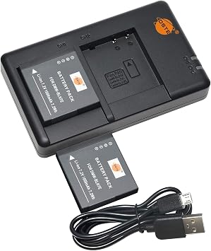DSTE 2-Pack DMW-BLH7 DMW-BLH7E DMW-BLH7PP Battery + Rapid Dual Charger Compatible with Panasonic Lumix DMC-GM1 GM1K GM5 GF7 GF7K DMC-LX10 DMC-LX15 Camera