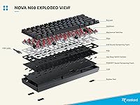 Vista 3 de Ranked N60 Nova 60% factor de forma Teclado mecánico intercambiable en caliente para juegos 61 teclas multicolor RGB LED retroiluminado