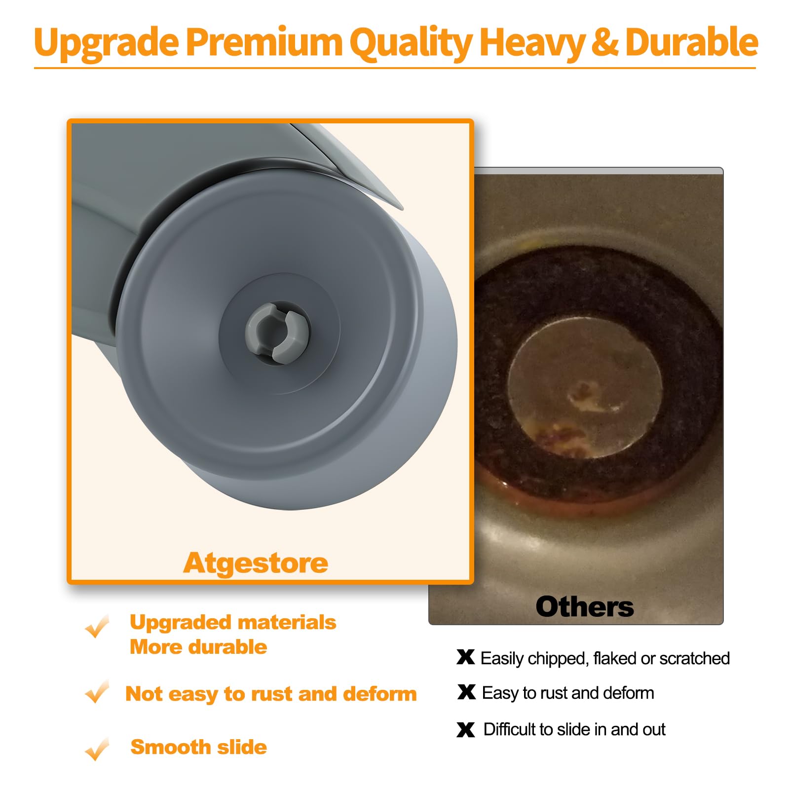 Atgestore WD12X10136 Geschirrspülerrollen, Ersatz für GE Untergestellrollen, Achsen-Set, 8 Rollen und 8 Bolzen, WD12X10136, WD12X10277, GE-Profil, Geschirrspüler-Teile, untere Demontage-Räder-Set
