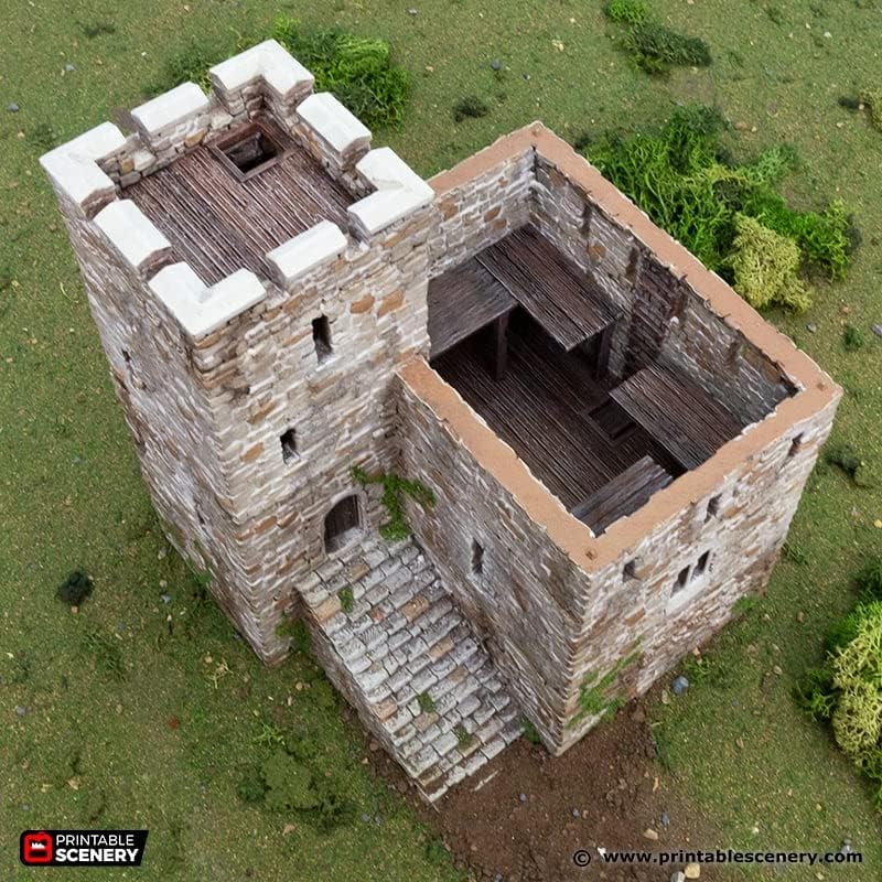 Norman Stone Fort DND Terrain for Dungeons and Dragons Terrain, D&D, Pathfinder, Warhammer 40k, Miniatures, D and D, Dungeons and Dragons Gifts, Dungeon Master