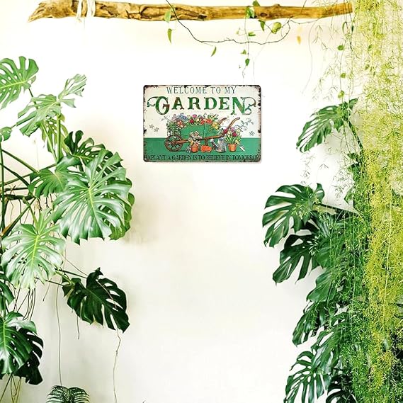 Gardening Gifts 8x12 Inch-Welcome To My Garden,Aluminum Sign Durable And Lightweight Material For Easy Installation,Suitable For Home Garden Greenhouse Living Room Yard Backyard Decor.