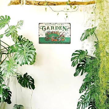Gardening Gifts 8x12 Inch-Welcome To My Garden,Aluminum Sign Durable And Lightweight Material For Easy Installation,Suitable For Home Garden Greenhouse Living Room Yard Backyard Decor.