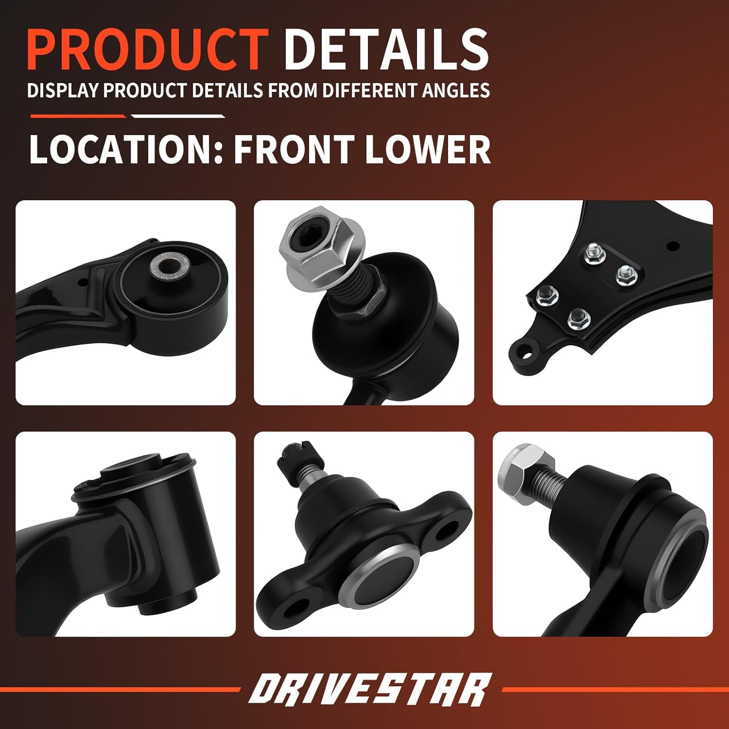 DRIVESTAR 10 PCS Front End Suspensiopn Kit Lower Control Arm Ball Joint Stabilizer Sway Bar Tie Rod End Link, for Hyundai Tucso 2005-2009, for Kia Sportage 2005-2010, MS90125 MS90126 K500012 K8051