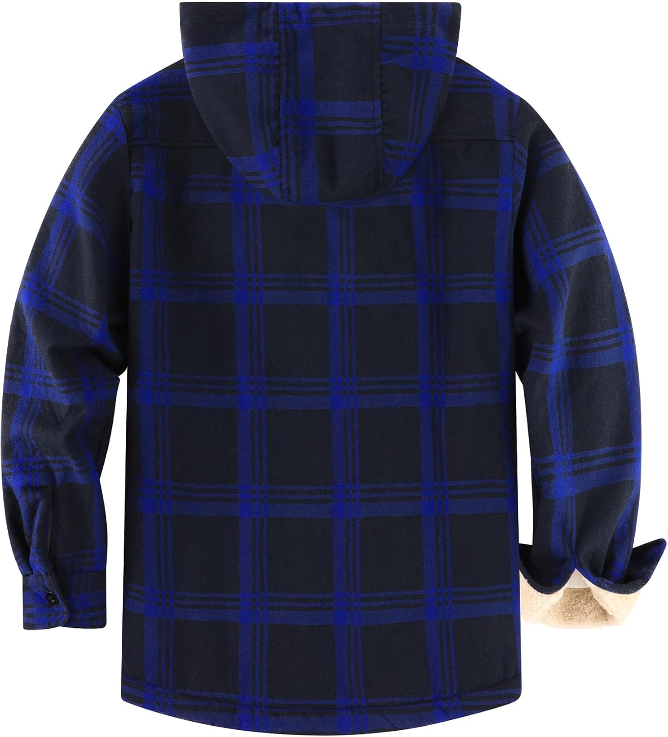 ZITY Men's Flannel Jacket Zip Up Fleece Hoodies Casual Plaid Coat with Pokect Winter Warm Sherpa Lined Sweatshirt