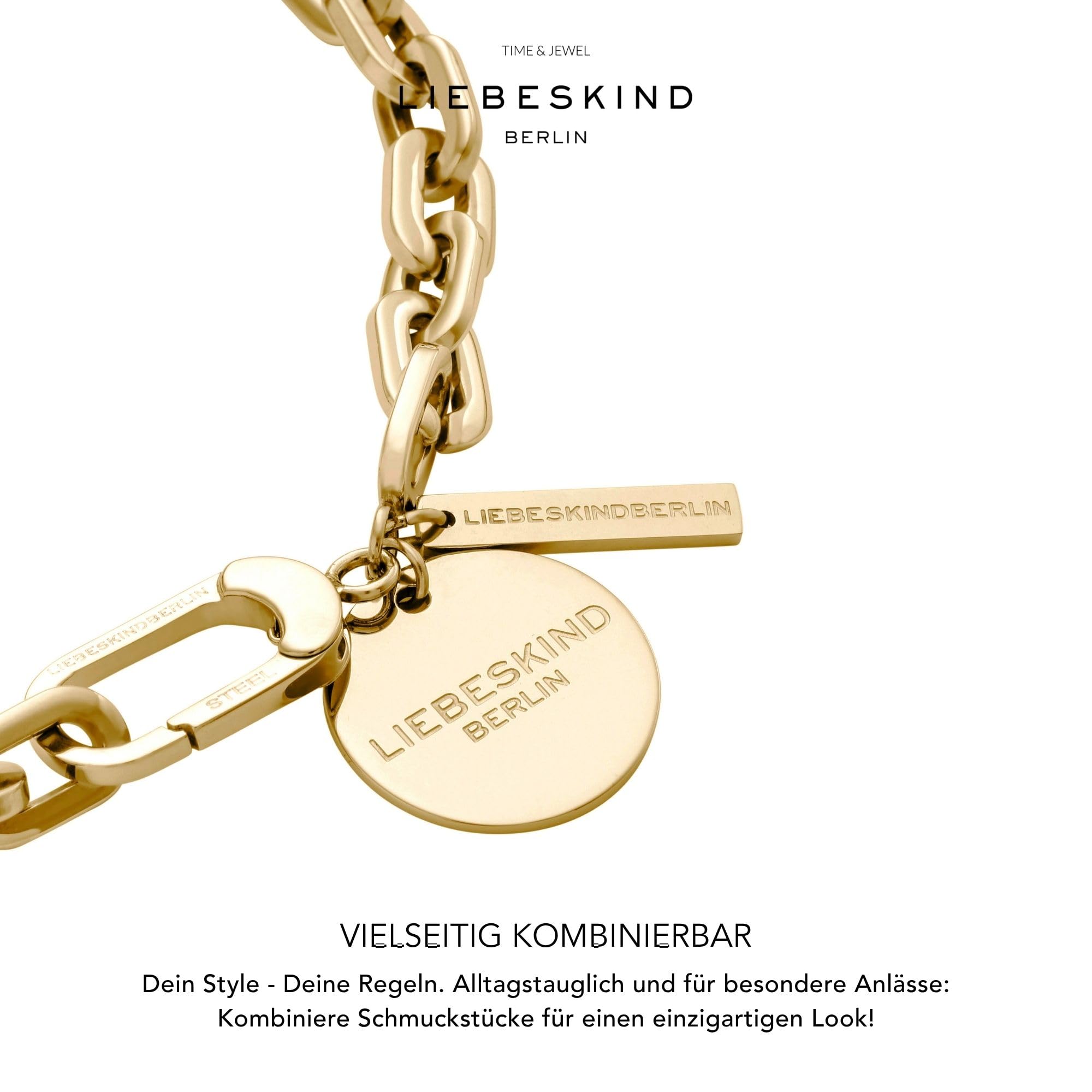LIEBESKIND BERLIN Basic Damen Armband – Edelstahl-Armband in Silber, Gold, Roségold & Schwarz – cool, modern & alltagstauglich