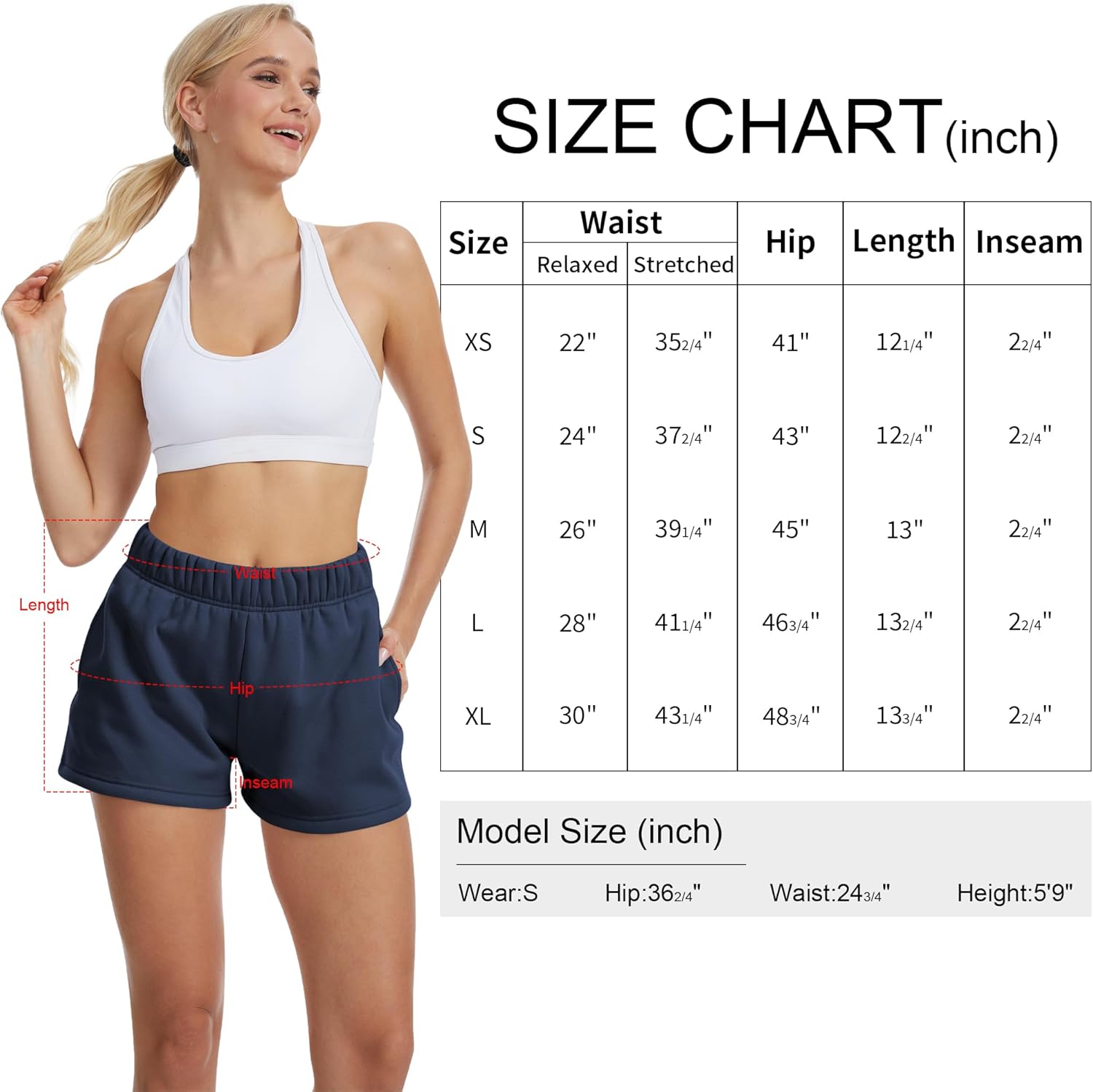 Women's Sweat Shorts High Waisted Fleece Lined Casual Lounge Athletic Cotton Shorts with Pockets - Image 6