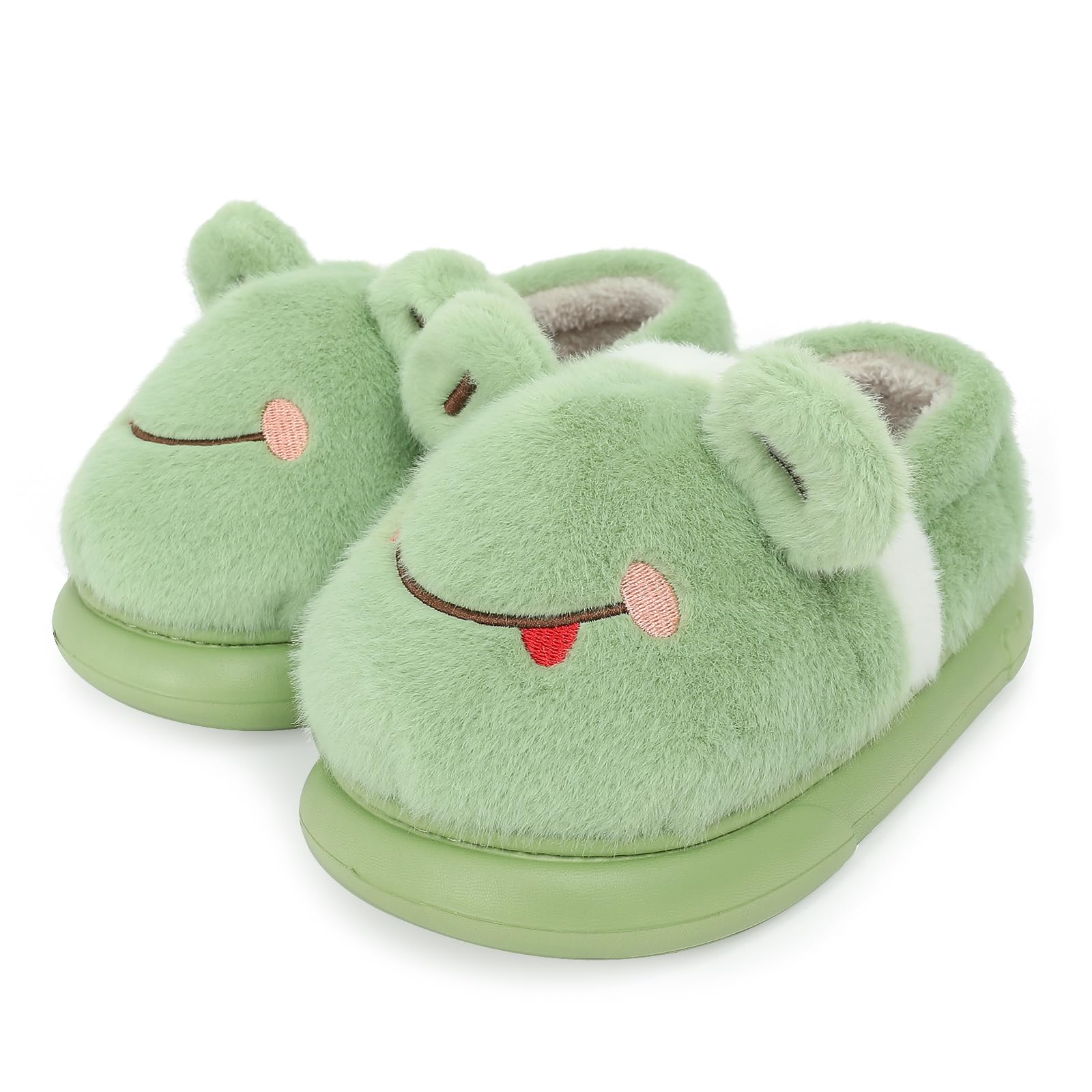 TXJ Sports Toddler Slippers Plush Warm House Slippers Anti-Skid House Shoes Indoor Outdoor for Boys Girls Kids