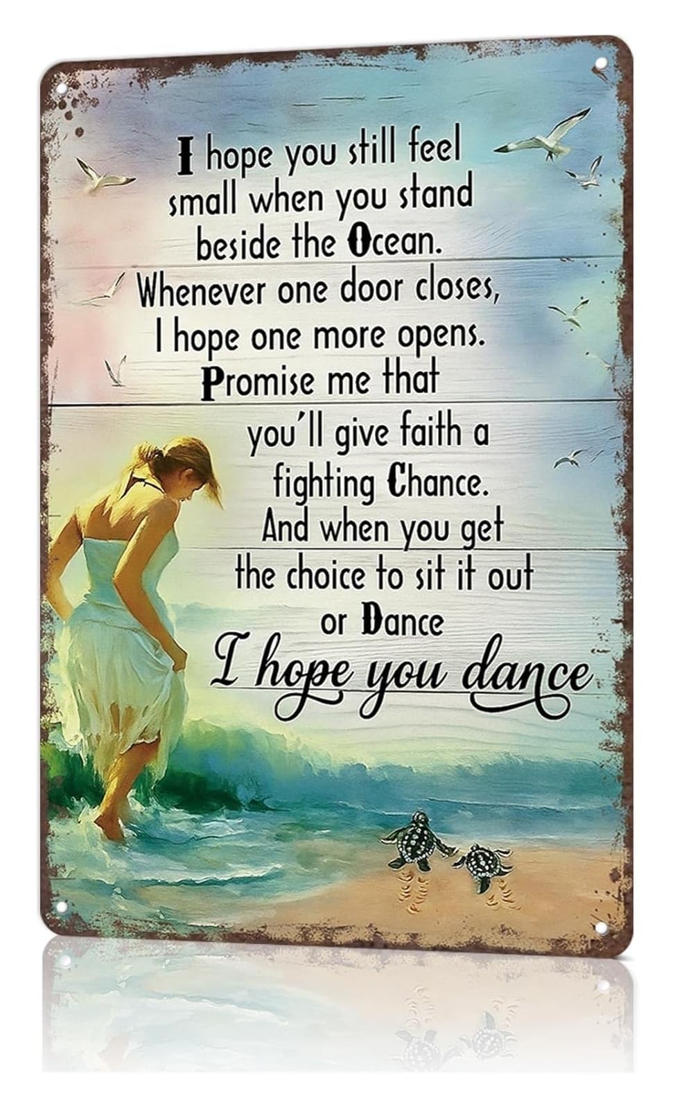 MQXFCZUX Encouraging Metal Tin Sign Chase Your Dreams Saying Wall Decoration for Graduation Gift College Room 8 X 12 inch