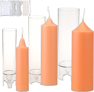 3PCS Pillar Candle Molds for Candle Making with Candle Wicks Kit.