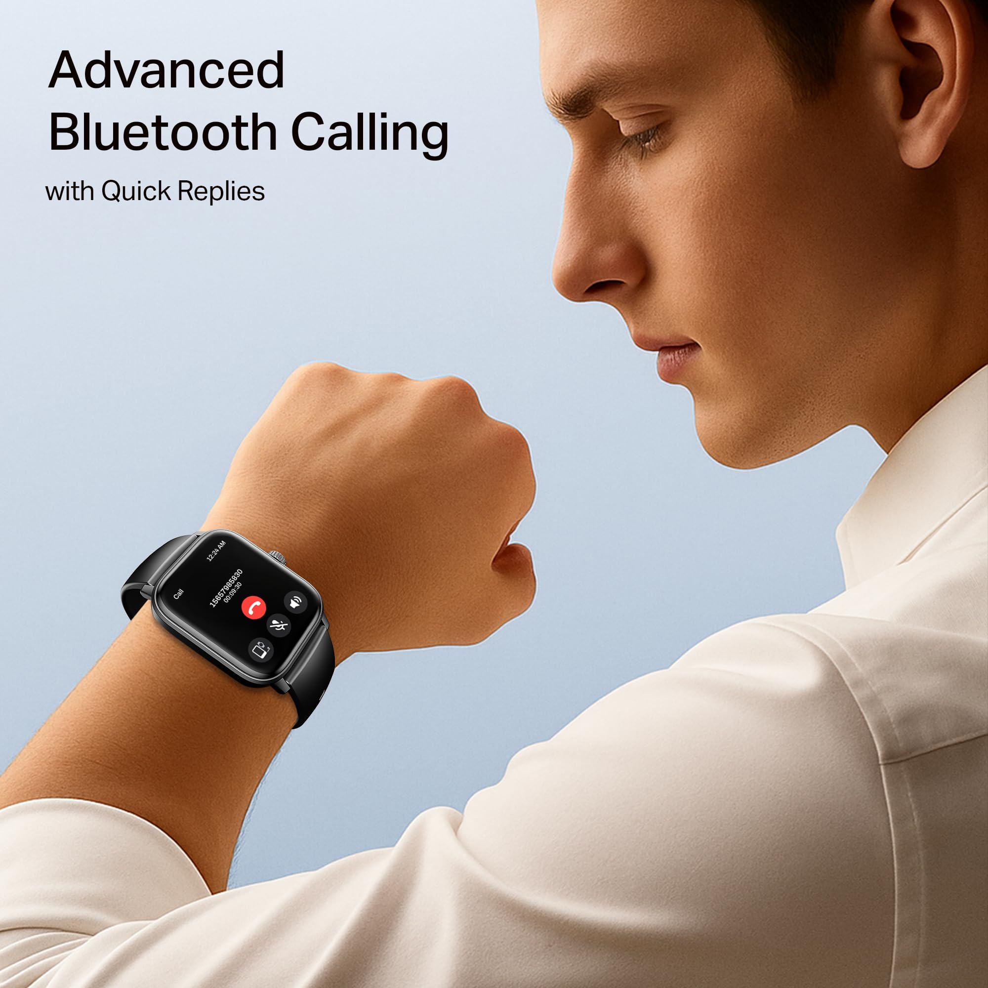 Boat Wave Call 3 Smartwatch 1.83” HD Display with Animated Watch Faces; BT Calling, Functional Crown, Multiple Sports Modes, IP68, HR, SpO2 Monitor, Smart Watches for Men & Women (Bold Black) 3