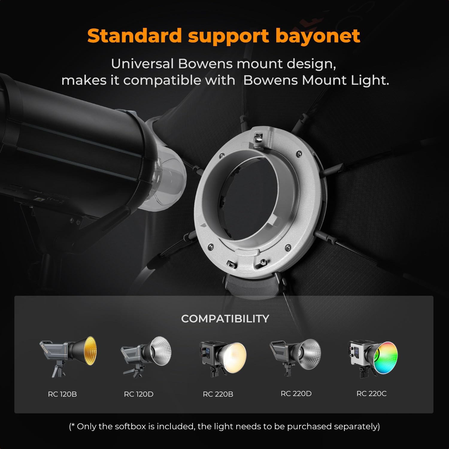 K&F CONCEPT Octagonal Softbox, 65cm/25.6in Quick Release Softbox with Bowens Mount, Carrying Bag, for Photography, Studio Portrait Shooting