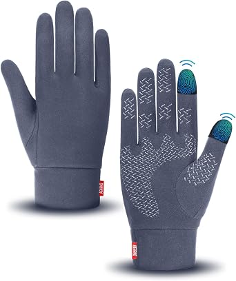 Aegend Lightweight Winter Gloves for Men Women, Warm Running Gloves Touchscreen Thermal Glove Liners for Cold Weather Driving, Cycling & Hiking, Non-Slip, Elastic Cuff, Stretchy, Durable