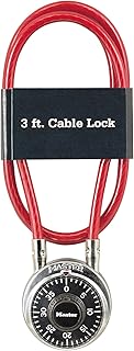 Master Lock - Padlock, Standard Dial Combination Lock with 3 ft. Cable, 1-7/8 in. Wide, 1519D