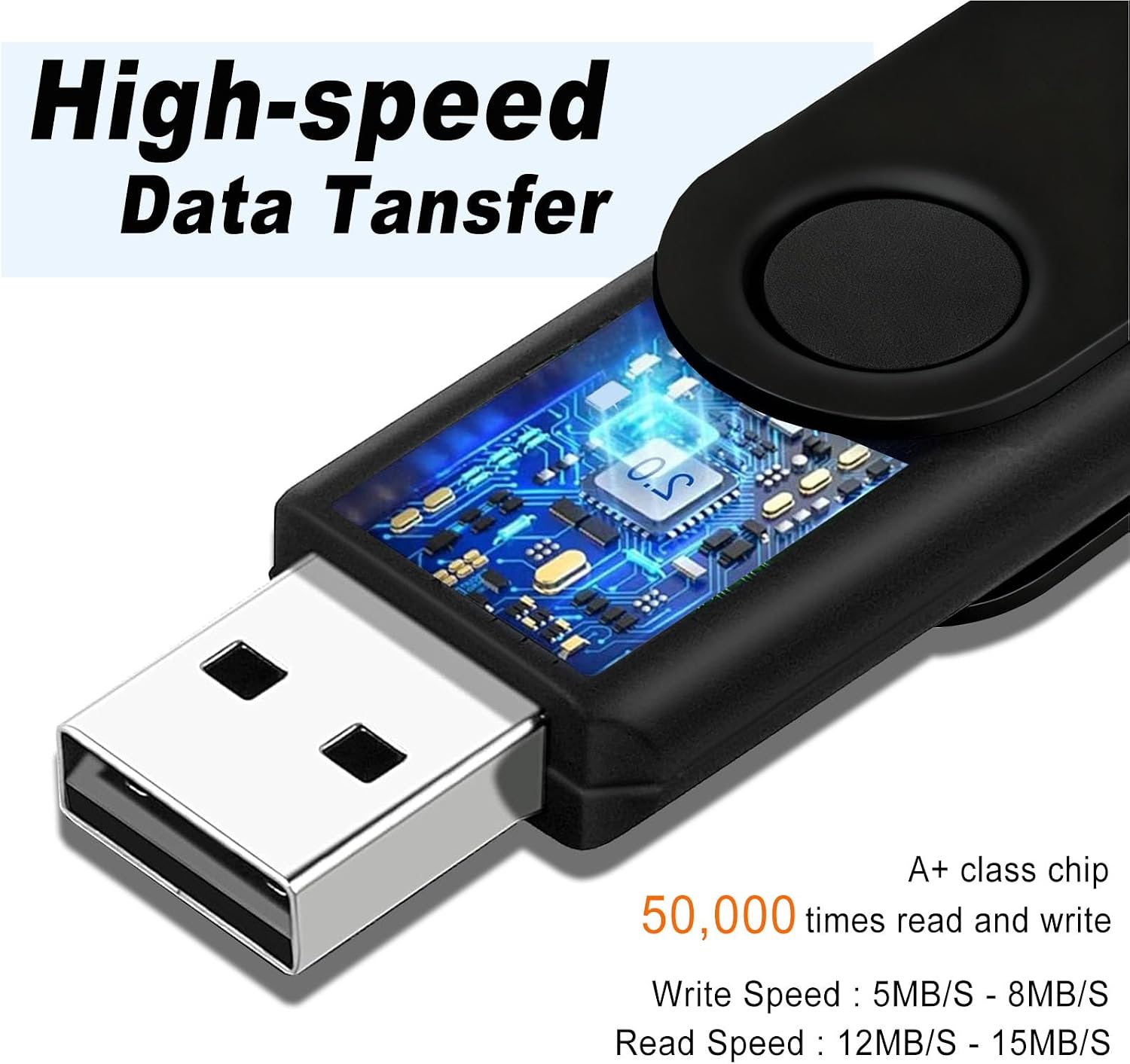 Flash Drive Bulk 2GB USB 20 Pack FEWINA USB2.0 USB Drives Pack Thumb Drive Bulk Swivel Memory Stick Zip Drive for Storage and Backup Black 20PCS 2GB