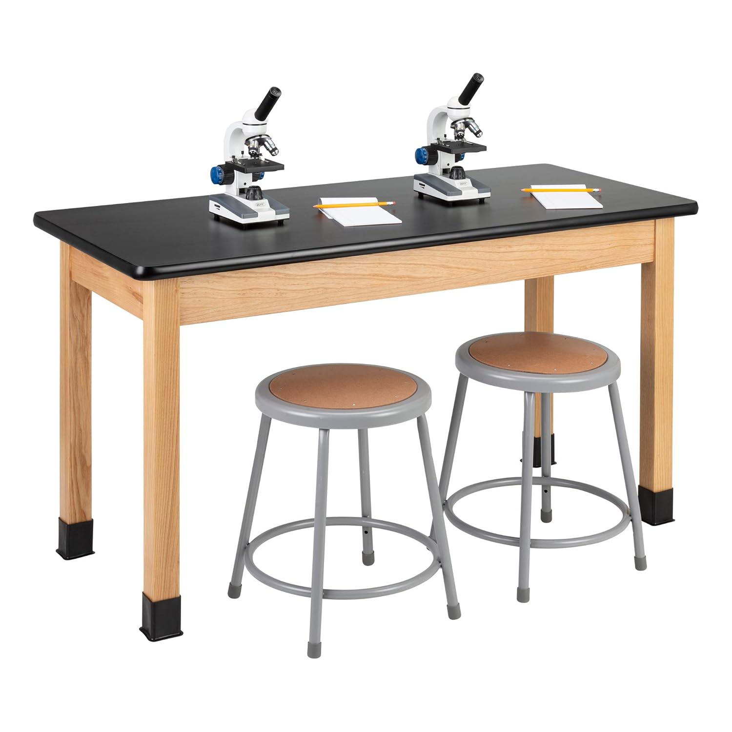 Learniture Heavy-Duty School Science Lab Table with High-Pressure Laminate Top, Science Table for Classrooms, 24" D x 54" W x 30" H, Black