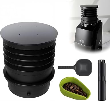Silicone Coffee Grinder Hopper Bellow with Spray Bottle and Dosing Cup and spoon, Compatible with Baratza Encore, Virtuoso+, Forte Models Aluminum