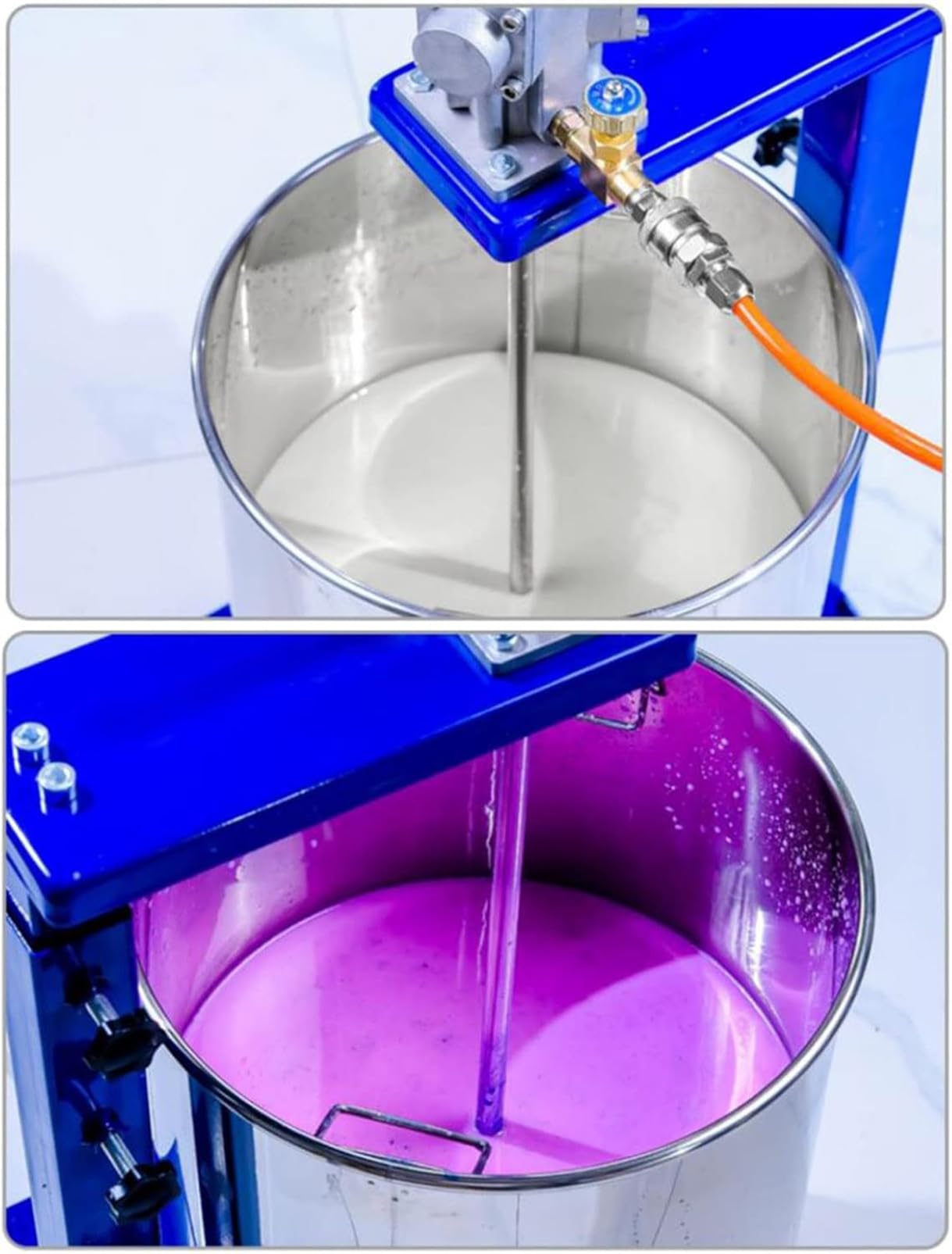 Mezclador de pintura neumático para líquidos viscosos, agitador de aire manual con velocidad ajustable, capacidad de 5 galones, máquina de agitación automática con soporte de elevación
