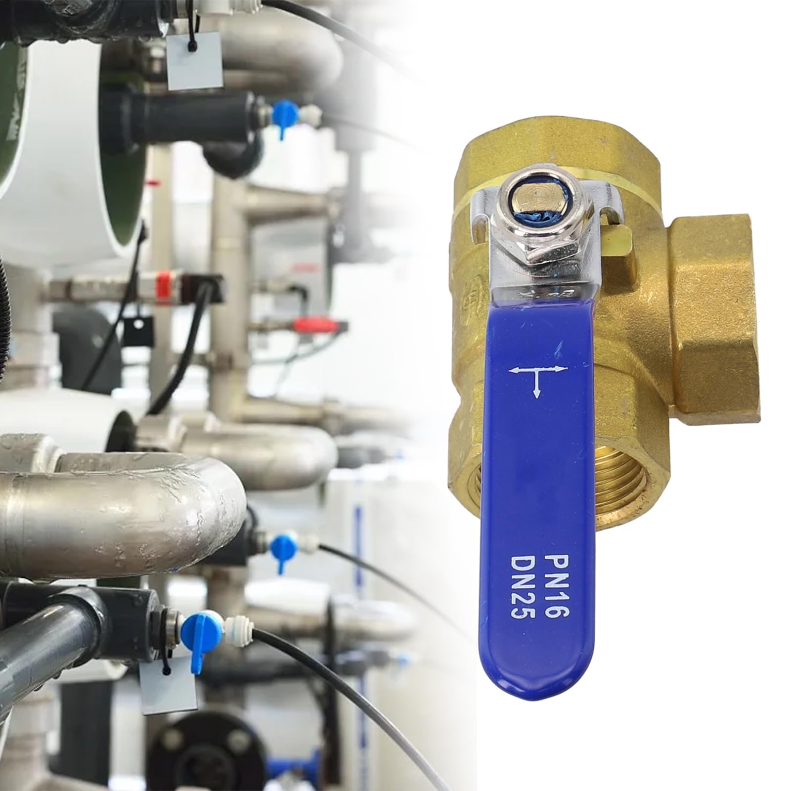 Zoegneer LT Bohrung Messing Kugel Dreiwege-Kugelhahn beständig gegen Korrosion und Oxidation für Wasser Öl und Gas (DN8 T Typ
