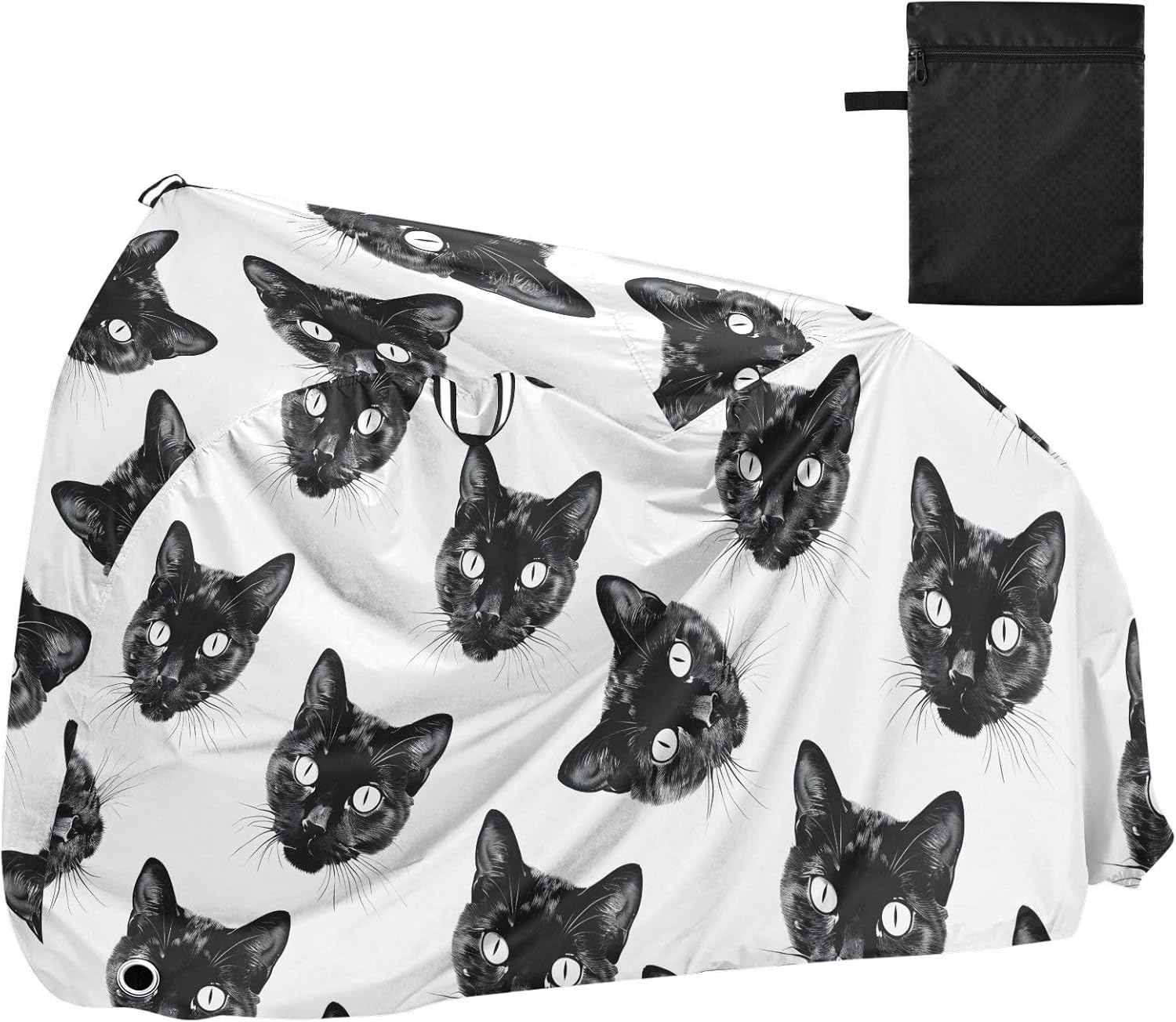 ALAZA Black Cats Heads Pattern Bike Cover Waterproof Outdoor Ebike Bicycle Covers Tarp Protection for 1/2 Bikes, Sun UV Dust Wind Proof