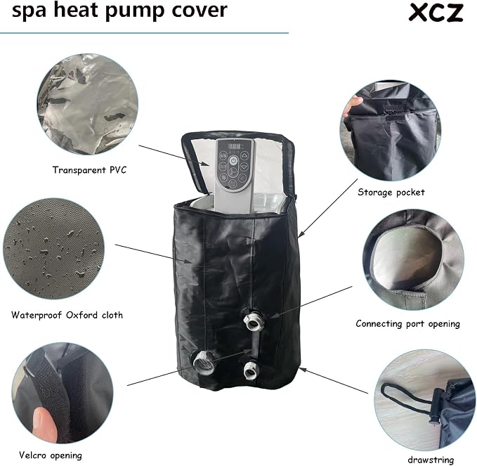 Cubierta resistente para bomba de spa XCZ, tela Oxford impermeable miniatura 4