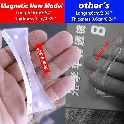 Miniatura 4 de STEM Magnetismo Física Juego de experimentos ópticos, lente convexa magnética, espejo cóncavo, reflector, refracción, prisma triangular, fuente de