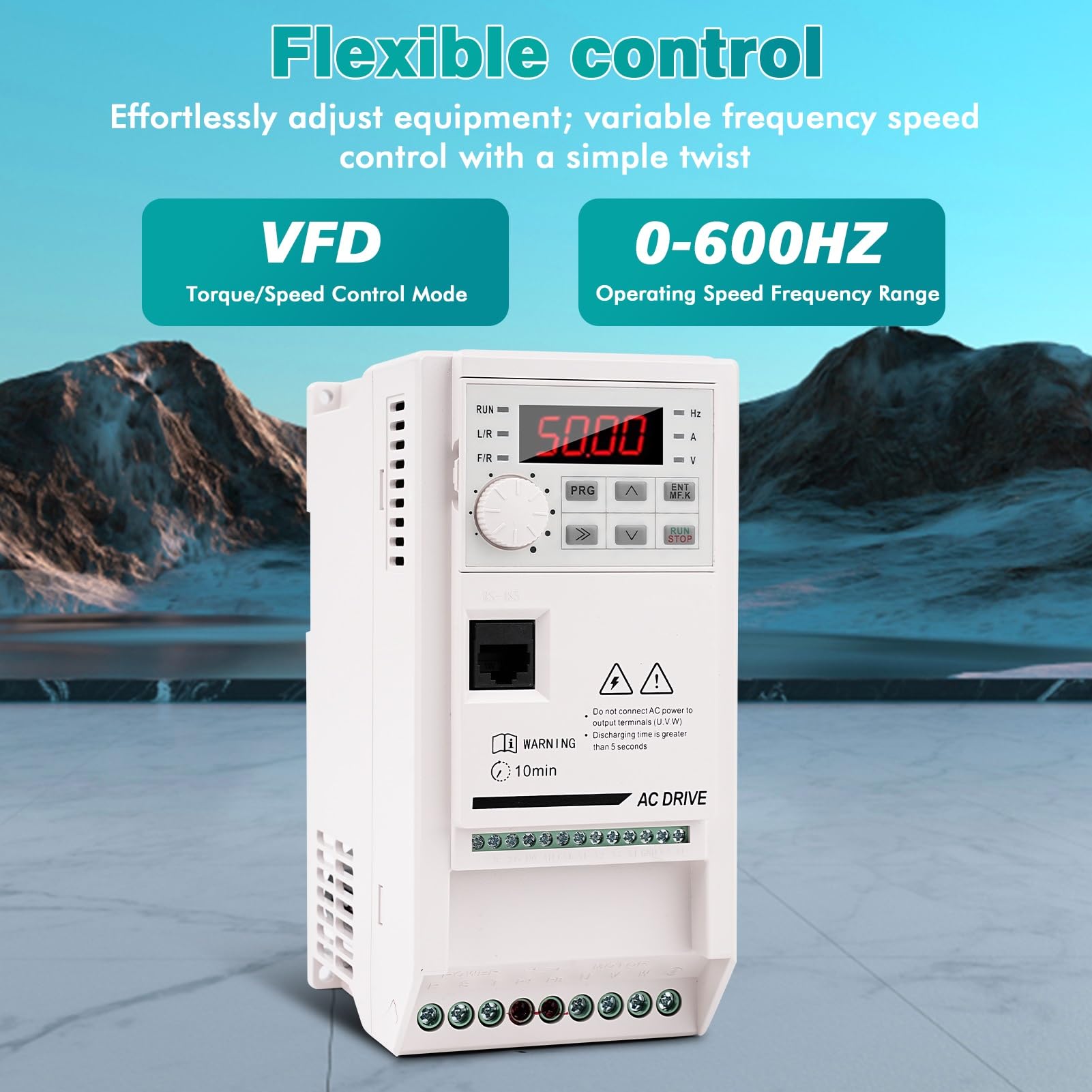 Inverter per Motori Trifase 380V 4KW Azionamento a Frequenza Variabile VFD 380V Ingresso trifase Uscita trifase Convertitore di Frequenza VFD Regolatore di velocità del Motore (Size : 4kW)