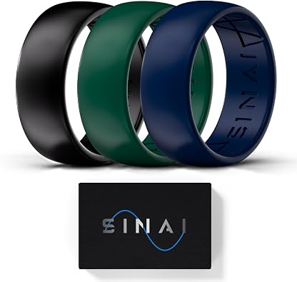 Premium Silicone Wedding Rings - 3 Pack