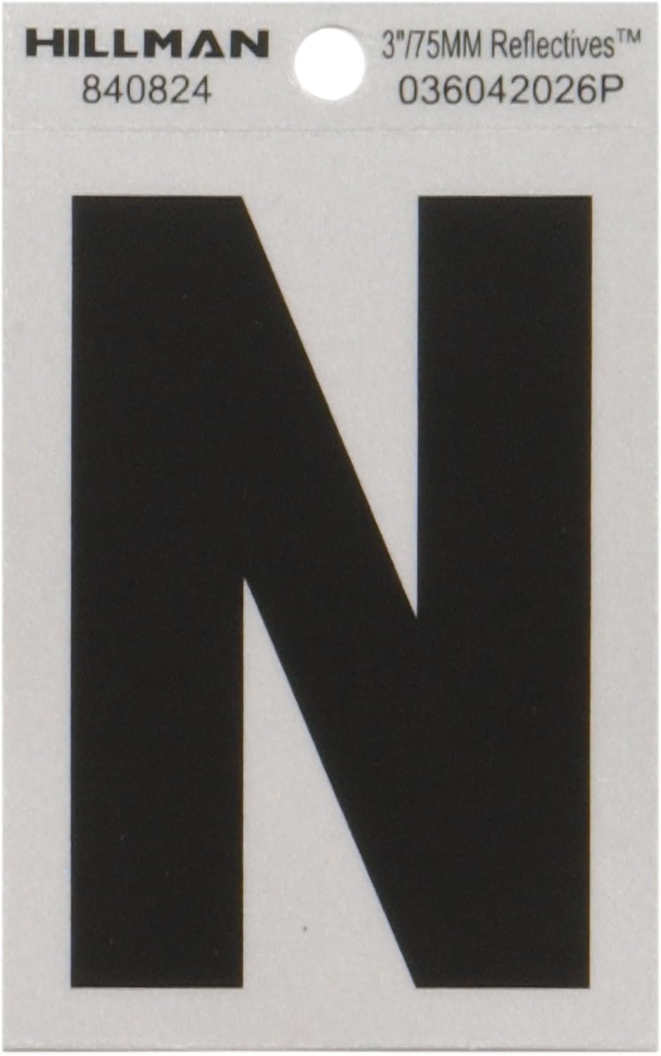 Hillman 840778 3" Black and Silver Reflective Poly-Film Adhesive Number 0
