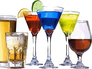 1/8 Sheet ~ Alcohol Variation Mixed Drinks 21st Birthday ~ Edible Cake/Cupcake Topper!!!