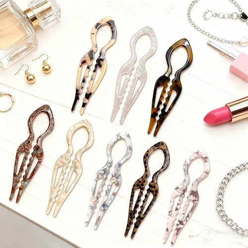 Miniatura 5 de 4 horquillas de pelo francés Prestige para mujer, pinzas de acetato para cabello grueso, fino y fino, pasadores decorativos para moño en negro y