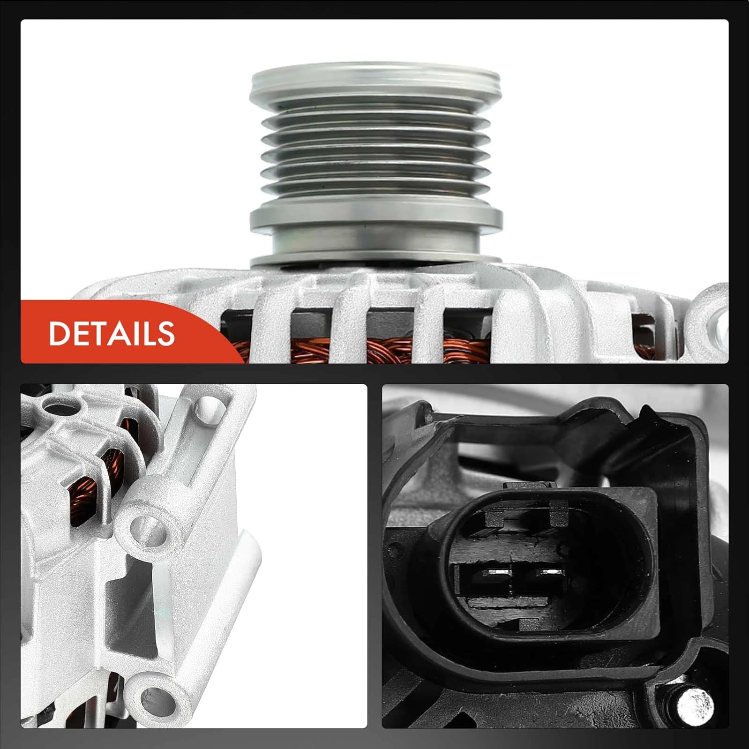 A-Premium Alternator Compatible with Mercedes-Benz W204 C250 2012 L4 1.8L, 12V 150A Clockwise 6-Groove Clutch Pulley, Replace# A0141541502, 0131543302, A0009063000