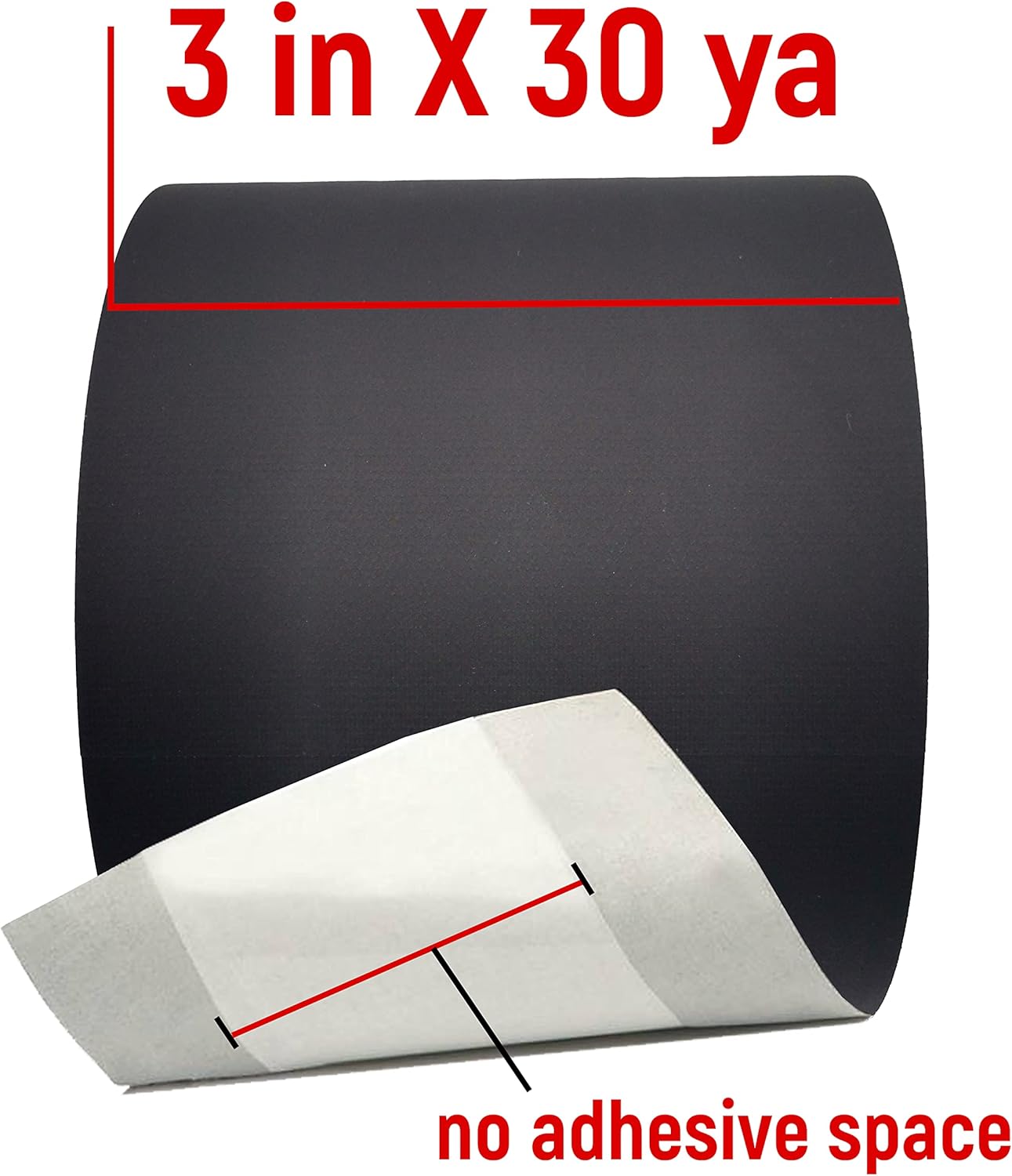 DGTAPE 3in x 30ya Black Tunnel Tape with Non-Adhesive Center Channel Path for Secure Cable Management. AV Tape for Professional Stage & Office Needs. Easy Tear by Hand ultraMATT (UM72/25/B-TU, Black)
