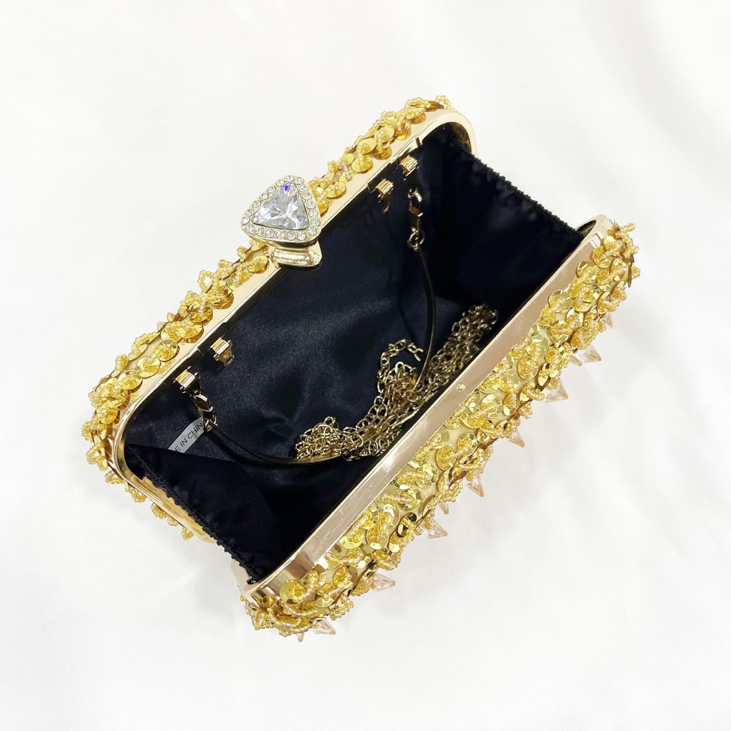 RomanticDesign Women Bling Evening Bag Fashion Embroidered Beaded Sequin Clutch Cocktail Wedding Party Purse - Image 6