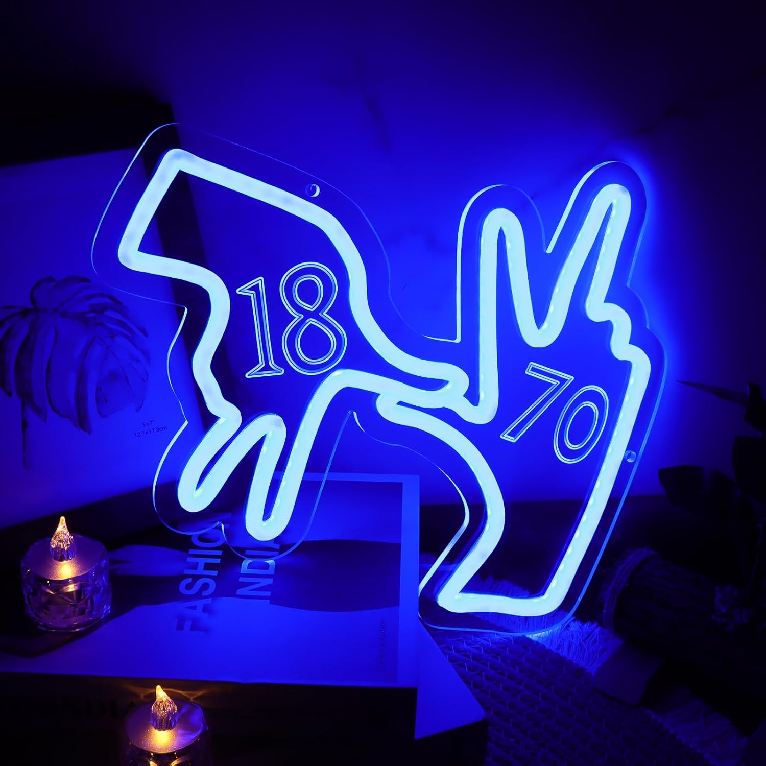 Kappea Kappea Gamma Neon Sign 1870 Sorority Gesture Neon Lights Signs, KKG Hand Signs Lights with USB Power and Dimmable,Paraphernalia Sorority Gifts for Women,Birthday Party Decorative