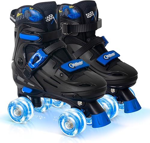 Nattork - Patines ajustables para niños, chicos y chicas adolescentes de 4 a 16 años - Idea de regalo genial con diseño de auto de carreras para