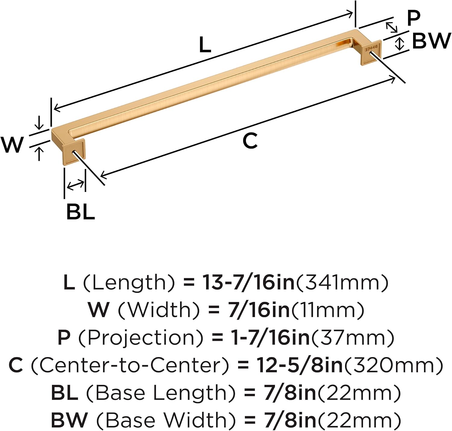 Amerock Lintel 12-5/8 inch (320mm) Center-to-Center Champagne Bronze Cabinet Pull, BP37448CZ