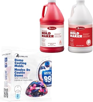 Alumilite Amazing Mold Maker 1 Gallon with 2 Pack Dome Casting Molds Bundle