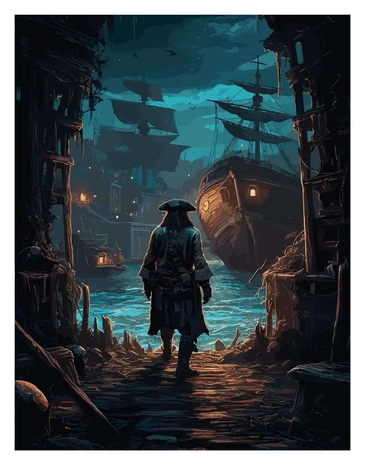 Affiche de bateau pirate déco de salon moderne pour chambre enfant