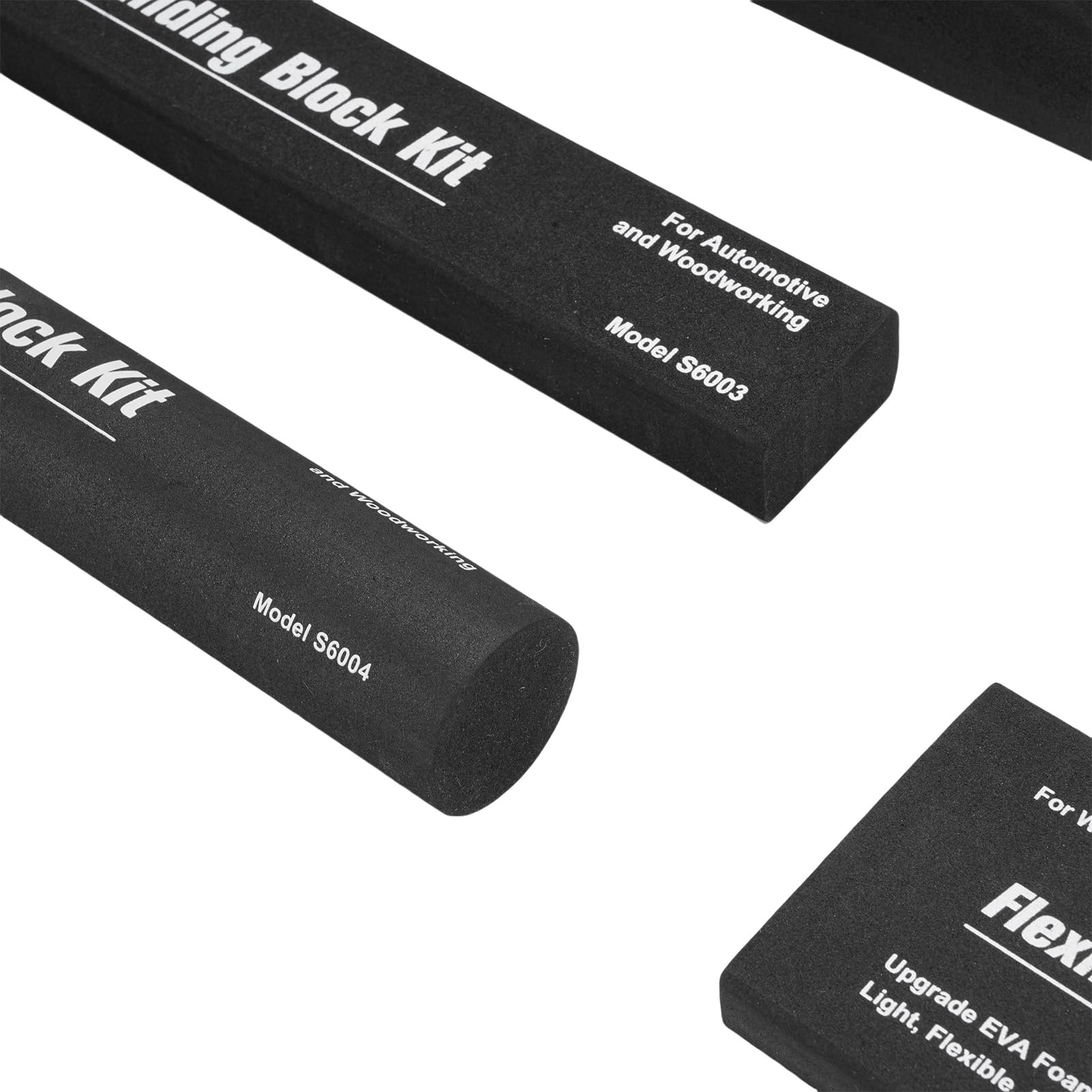 Bloque de lijado húmedo seco con 7 PC papel de lija, 7 unids negro Flexible Eva lijado Bloque, Flexible Eva lijado Bloque para Auto refinanciamiento Proyectos de carpintería Negro
