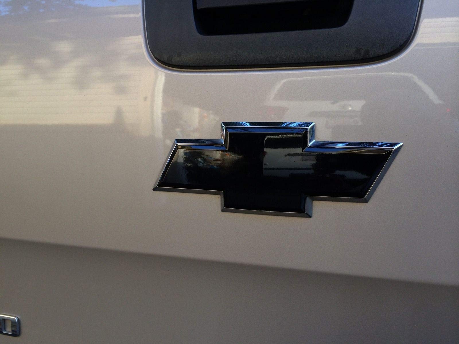 XYCCompatible with Chevrolet XYC Compatible with Chevrolet 2 pcs Vinyl Sheets to Overlay and Cut Bowtie Emblems Grill & Rear (Black)