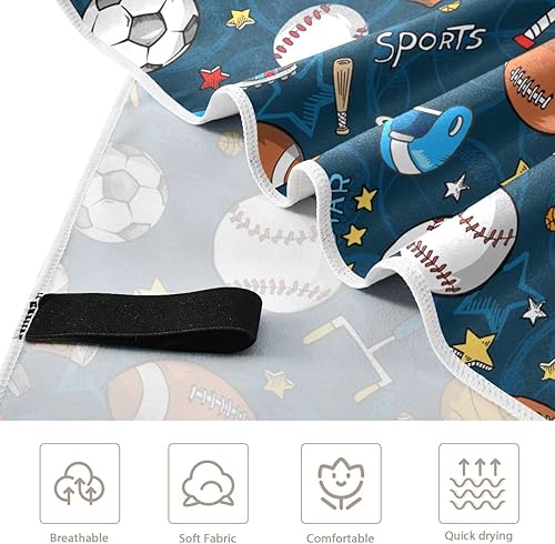 Miniatura 3 de Toalla de playa de microfibra deportiva para fútbol, baloncesto, toalla de playa para niños, toalla de baño súper suave sin arena, toalla de piscina