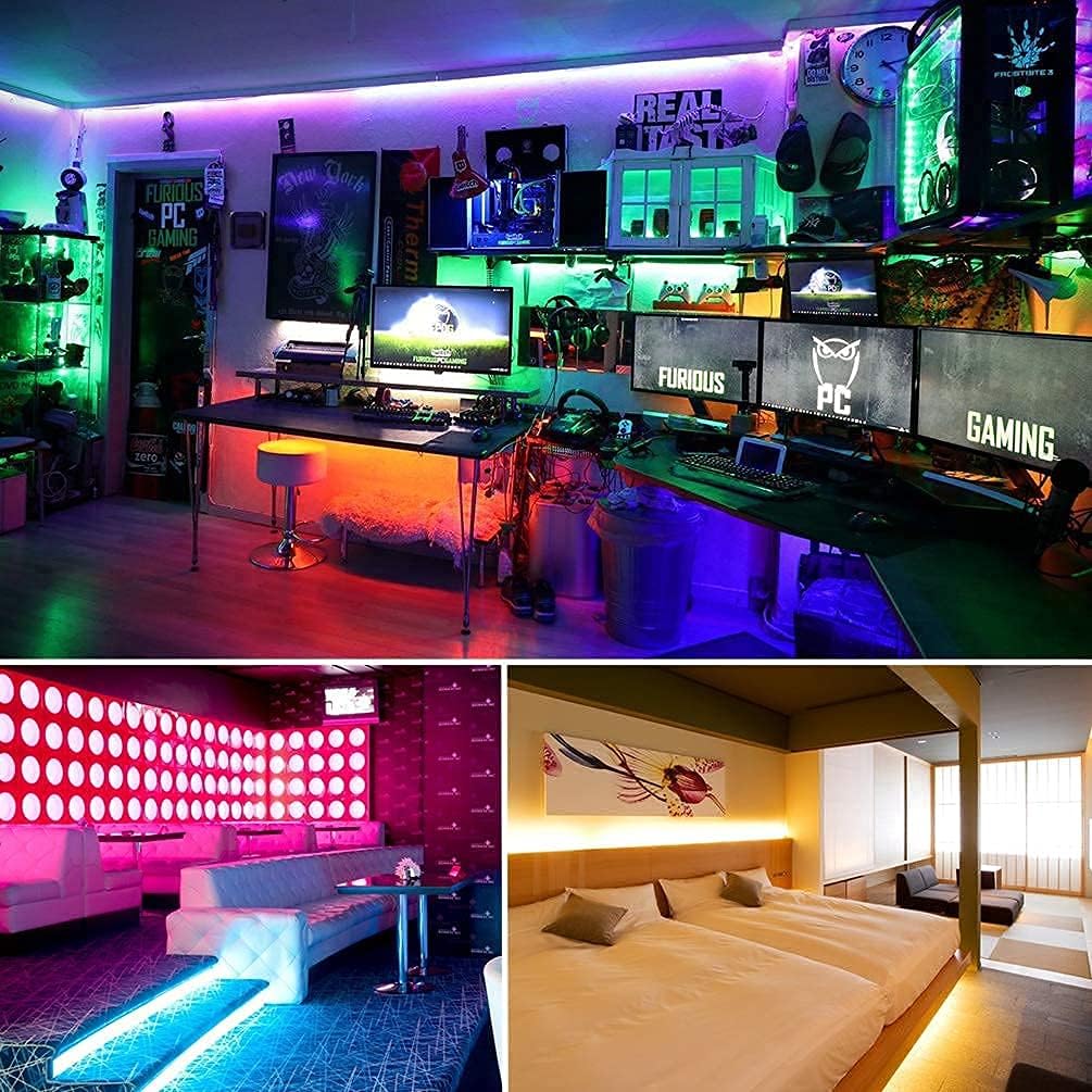 110V 8 Colors RGB Dimmable Strip Light Outdoor 131.2ft 40m Rope Lighting Kit Indoor Waterproof IP65 Connectable Flexible for Christmas Bar Boat Parties Landscape Decoration