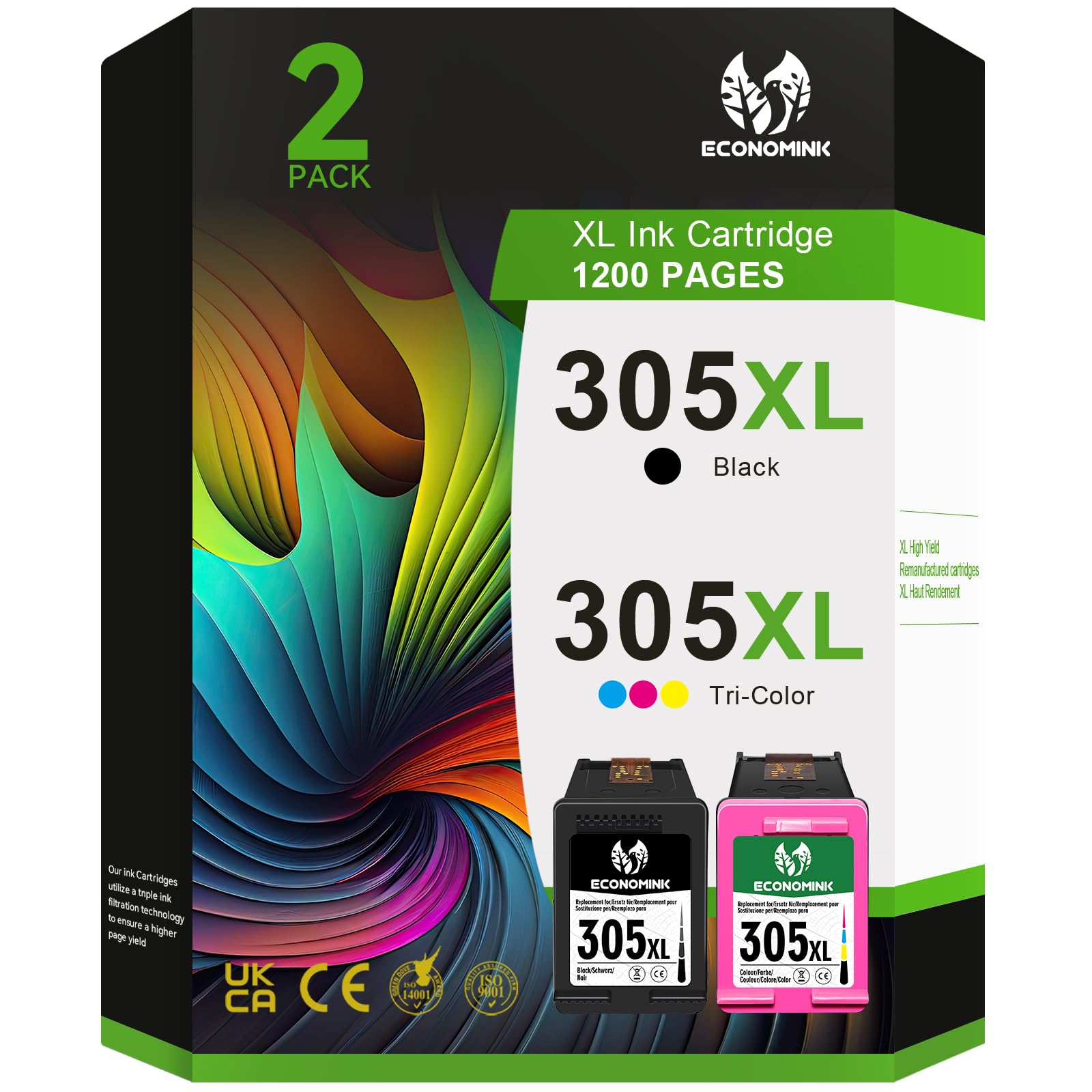 305XL Cartucce Alta Capacità Sostituzione per Cartucce HP 305 Nero e Colore, Multipack Compatibile con HP Deskjet 2720e - DeskJet 2820e 2700 2710e Deskjet Plus 4100 4220e Envy 6000 6020e (2er-Pack)
