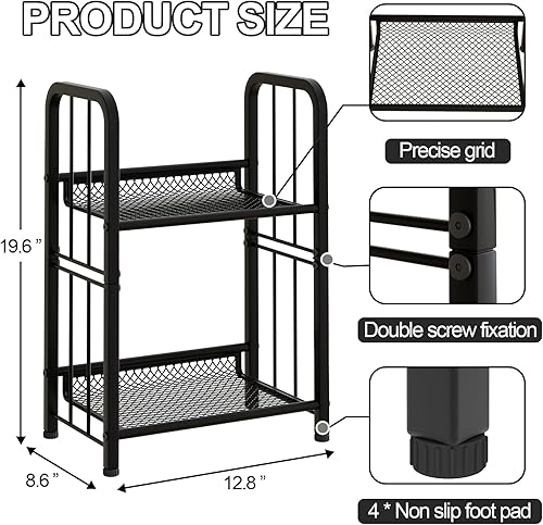 Miniatura 3 de Estantería de almacenamiento con estante, estuche independiente para sala de estar, dormitorio, cocina, resistente al óxido, fácil de montar,