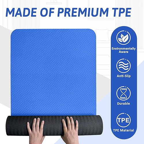 Miniatura 5 de Yoga Mats, 8mm Thick Yoga Mat, 72"x24" Fitness & Exercise Mat with Yoga Mat Carrier Strap, Non Slip Anti-tear Yoga Mats for Yoga, Pilates and Fitness